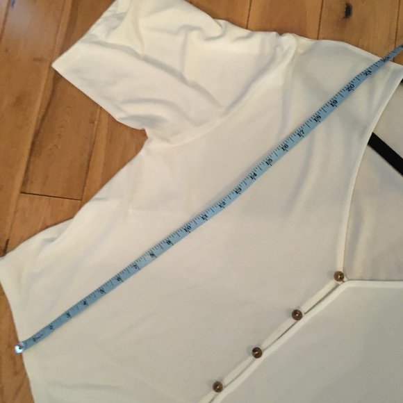 Wishlist Button Down Bamboo Semi Cropped Box Sleeve Front Tie Top - Picture 10 of 14